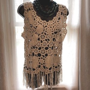 Beautiful cream colored crochet sleeveless top